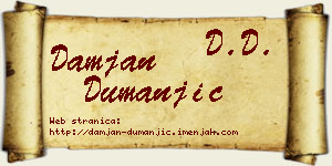 Damjan Dumanjić vizit kartica